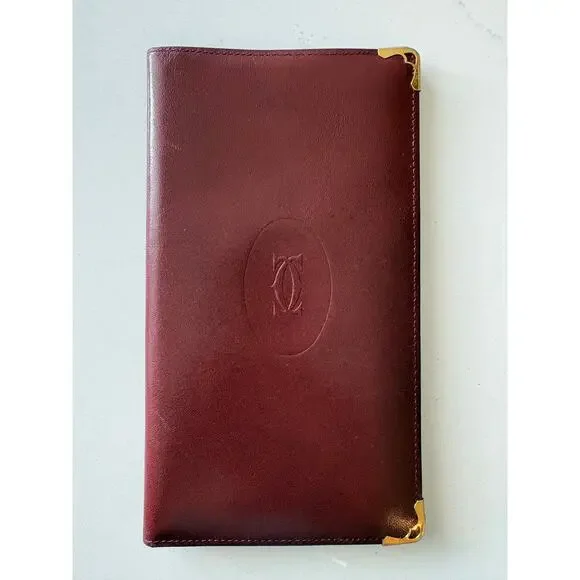 Cartier Paris Must de Cartier Burgundy Leather Long Wallet - Picture 1 of 10